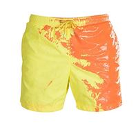 TAIYANYU Color Changing Swimming Shorts, Boys', Summer, Men's, Quick Drying, Beach, Swimwear, Temperature Sensitive Color Changing Shorts, Yellow Large