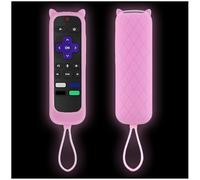 Taiyiluo 1PC Remote Controls Cover fits for Onn Roku | Hisense Roku Westinghouse Silicone Protective Controller Sleeve Universal for TCL Roku Remote Cover Glow Pink