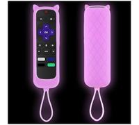 Taiyiluo 1PC Remote Controls Cover fits for Westinghouse Roku TV | Onn Roku | TCL Hisense Silicone Protective Controller Sleeve Universal for Roku Remote Cover Glow Purple