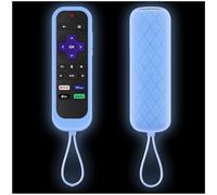 Taiyiluo 1PC Silicone Protective Controller Cover fits for Onn Roku TV Voice Remote | Element Roku | Westinghouse Roku TV Controller Cover Glow in The Dark Glow Blue