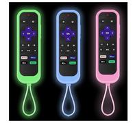 Taiyiluo 3Pack Case for TCL Roku TV RC280 Remote, Battery Cover for Hisense Roku Remote Replacement Onn Roku Silicone Universal Sleeve Skin Glow in The Dark
