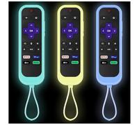 Taiyiluo 3Pcs Cover for Roku Remote Silicone Skin Case Compatible with Hisense TCL Roku TV, Steaming Stick Express, Universal Replacement Controller Glow in The Dark