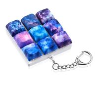 Taiyin 1 Pcs Keyboard Clicker Keyboard Fidget Keychain Decompression Button Stress Relief Gift for Adult to Relief Stress Pass the Time (Galaxy Style-9 Button)
