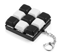 Taiyin 1 Pcs Keyboard Fidget Clicker Keychain with Satisfying Click Sound for Stress Relief, ASMR Decompression Mechanical Keyboard Key Toy for Adults Gift (Black White Style)