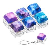 Taiyin 12 Pcs Keyboard Toy Clicker Keyboard Fidget Keychain Decompression Toys Button Stress Relief Gifts for Adult to Relief Stress Pass the Time (Galaxy)