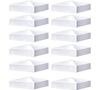 Taiyin 12 Pcs Pyramid White PVC Vinyl Post Top Caps, Fence and Deck Post Caps for Vinyl Fence Posts (4 x 4 Inch)