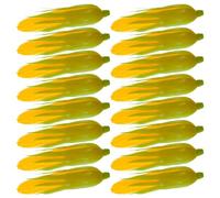 Taiyin 16 Pcs Plastic Artificial Corn Lifelike Corn Cob Fake Realistic Vegetable Stalks Simulation Vegetable Decorations Imitation Maize Decoration for Photo Prop, Green, Yellow