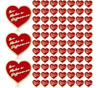Taiyin 2 Pcs Heart Pins Bulk You Make a Difference Pin Button Nurse Pins Heavy Duty Heart Motivational Lapel Pin Gift for Employee Staff Team Volunteer Nurse Teacher Bulk Valentine's Day