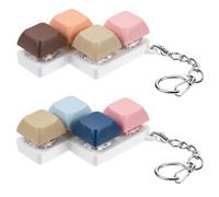 Taiyin 2 pcs Keyboard Toy Clicker Keyboard Fidget Keychain Decompression Toys Button Stress Relief Gifts for Adult to Relief Stress Pass the Time(Morandi Color,Z Style)