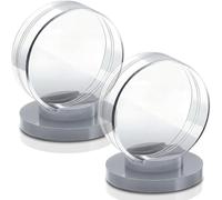 Taiyin 2 Pieces Clear Shell Base Puck Holder Acrylic Hockey Puck Display Case Hockey Display Stand (Grey)