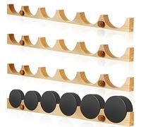 Taiyin 4 Pcs Hockey Puck Display Case Holder Wall Rack Holder Wall Mount Wood Hockey Puck Holder with Smooth Grooves for Room Living Room Decoration, 21.75 x 1.5 x 1 Inches