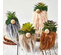 Taiyin 4 Pcs Summer Gnomes Succulent Planter Mini Gnome Gifts for Women Fall Gnome Cactus Desk Decor Cute Gnomes Decorations for Home Tiered Tray Decor