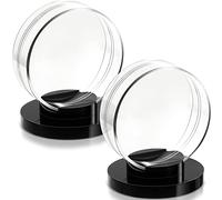 Taiyin Clear Shell Black Base Puck Holder Acrylic Hockey Puck Display Case Hockey Display Stand(2 Pieces)
