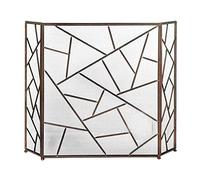 TAIYUESHAN Bronze Fireplace Screen - 3 Panel Baby Pet Safe Fire Guard Screen, Spark Guard Cover for Open Fire/Wood Burner/Gas Fires