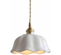 TAIYUESHAN Ceiling Pendant Light Modern Ceramics Pendant Light with Flower Shape Mini White Hanging Lighting for Kitchen Island Brass Ceiling Hanging Lamp for Living Room Dining Room Bedroom