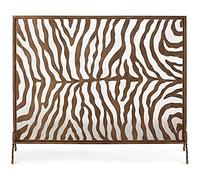 TAIYUESHAN Classic Fireplace Screen Heavy Fire Guard Screens with Decorative Zebra Design Baby Safe, Free Standing Iron Spark Guard for Stove/Gas Fire/Wood Burning 100x81x22cm (Color : Bronze)