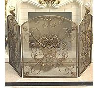 TAIYUESHAN Country Arched Folding Fireplace Screen with Mesh Cover, Heavy Duty Wrought Iron Stove Safe Fire Guard Fence, High 80cm/31in (Color : Style 2)