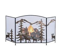 TAIYUESHAN Fire Guard 3 Panel Fire Safe Guard, Foldable Iron Fireplace Screen with Metal Mesh, Freestanding Spark Guard for Living Room Fireplace (Color : Brown)