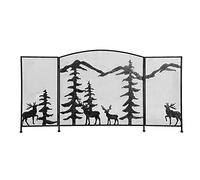 TAIYUESHAN Fire Guard 3 Panel Fire Safe Guard, Foldable Iron Fireplace Screen with Metal Mesh, Freestanding Spark Guard for Living Room Fireplace (Color : Brown)