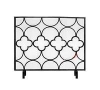 TAIYUESHAN Fire Guard 38x31 Inch Fireplace Screen, Iron Single Panel Fire Spark Guard Gate with Metal Mesh, Rustproof Solid Free Standing Fire Screen for Baby or Pet Safe