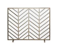 TAIYUESHAN Fire Guard 38x31in Single Panel Handcrafted Wrought Iron Mesh Fireplace Screen, Fire Spark Guard for Living Room, Bedroom Décor with Distressed Antique Finish
