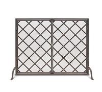TAIYUESHAN Fire Guard Fireplace Screen, Large Steel Mesh Fireplace Sreen with Doors, Solid Wrought Iron Metal Fire Place Panels, Fire Spark Guard Grate for Living Room
