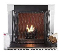 TAIYUESHAN Fire Guard Indoor Fireplace Screen 3 Panel Foldable Large Screen, Outdoor Metal Decorative Mesh Cover Solid Fire Place Fence, Steel Spark Guard Fireplace Panels