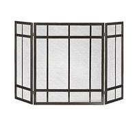TAIYUESHAN Fire Guard Indoor Fireplace Screen 3 Panel Foldable Wrought Iron Screen, Outdoor Metal Decorative Mesh Cover Solid Fire Place Fence, Spark Guard Fireplace Panels