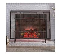 TAIYUESHAN Fire Guard Indoor Fireplace Screen 30inTall, Metal Mesh Fire Screen Guard with High Density Mesh, Solid Wrought Iron Fireplace Fence, for Child and Pet Safety