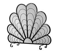 TAIYUESHAN Fire Guard Spark Protection Single Panel Gold Iron Fireplace Screens, Vintage Fire Spark Guard with Metal Mesh, Peacock Feather Design, Metal Mesh Fire Screen