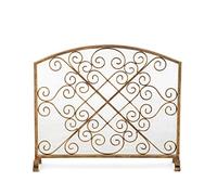 TAIYUESHAN Fireplace Screens, Single Panel Gold Finish Iron Baby Safe Fireguard, Fire Spark Guard with Metal Mesh Barrier