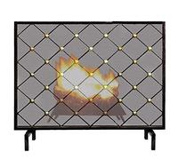 TAIYUESHAN Flat Panel Fireplace Screen, Heavy Duty Spark Proof Guard with Fire Mesh Cover, Fireplace Panels Accessories for Outdoor & Indoor Use