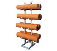 TAIYUESHAN Floor Yoga Mat Rack - 4 Tier, White Heavy Duty Foam Roller Yoga Mat Display Stand, Double-sided Metal Yoga Mat Holder Shelf, Home/Gym