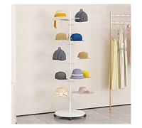 TAIYUESHAN Large Capacity Hat Holder Stand Display for Cowboy Baseball Hats/Wig, Upright Heavy Duty Rollling Caps Storage Organizer, Retail Stores/Home (Color : White, Size : 5 tier)