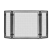 TAIYUESHAN Large Fireplace Screen 3 Panel, Ornate Wrought Iron Metal Fire Place Standing Gate Decor Mesh Solid Spark Guard Fence, 138×76 Cm (Color : Gold)