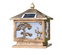 TAIYUESHAN Led Solar Post Light Outdoor Aluminum Fence Post Cap Lamp Solar Ip54 Waterproof Column Light with Dock Mounted Deck Lights Square Villa Courtyard Fence Landscape Bollard Pos 15.7in*17.7in