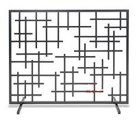 TAIYUESHAN Metal Mesh Fire Screen Guard Spark Guard Single Panel Iron Fireplace Screen For Open Fire/Gas Fires/Log Wood Burner 99x78x23cm (Color : Gold)