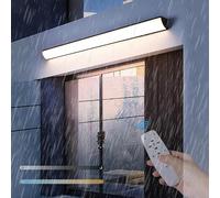 TAIYUESHAN Outdoor Wall Lights Indoor Long Strip Modern Rectangle Ip65 Waterproof Wall Sconce With Motion Sensor Wall Lighting Patio Living Room Courtyard Lamp Garde Cold Light-40Cm Black 40cm
