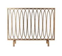 TAIYUESHAN Safe Fire Guard Screens Single Panel, Solid Wrought Iron Frame Fireplace Screen for Open Fire/Gas Fires/Log Wood Burner (Color : Black, Size : 95×20×75 cm)