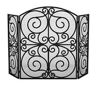 TAIYUESHAN Scrollwork Design Safe Fire Guard Screens, Arc Extension Fireplace Screen with Mesh Cover, for Brick Fireplace Fireside (Color : Black, Size : 66×30×84cm)