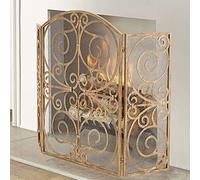 TAIYUESHAN Scrollwork Design Safe Fire Guard Screens, Arc Extension Fireplace Screen with Mesh Cover, for Brick Fireplace Fireside (Color : Black, Size : 66×30×84cm)