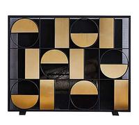 TAIYUESHAN Simple Steel Mesh Fireplace Screen Modern Wrought Iron Fireplace Screen Gate Geometric Design, 31inch Tall Chimney fire screen Indoor Outdoor (Color : Black)