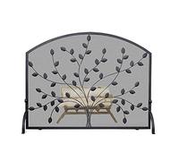 TAIYUESHAN Single Panel Fireplace Screen Flat, Black Fire Place Panel Standing Gate, for Home Living Room Decor