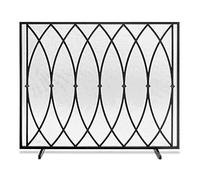 TAIYUESHAN Single Panel Fireplace Screen Partition with Net, Fireproof Home Fireplace Metal Decor Guardrail for Child Safe Protection (Color : Black)