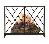 TAIYUESHAN Single Panel Wrought Iron Fireplace Screen, Large Flat Spark Fire Guard for Living Room Fireplace Decor, 39.4in(W) × 7.9in(D) × 30.7in(H)