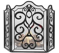 TAIYUESHAN Woodburner Screen Black exterior fireplace screen Baby safety fire cover Foldable Sparks fire fence 48.4x36.6in (Color : Black)