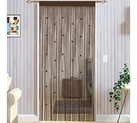 Taiyuhomes Bead String Curtains Door Fly Screen Curtain Beaded Curtain For Doorways Window Decorations Room Divider Single Door Curtains Beads (90x245cm) Coffee