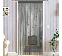 Taiyuhomes Bead String Curtains Door Fly Screen Curtain Beaded Curtain For Doorways Window Decorations Room Divider Single Door Curtains Beads (90x245cm) Grey