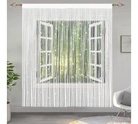 Taiyuhomes Bead String Curtains Door Fly Screen Curtain Beaded Curtain For Doorways Window Decorations Room Divider Single Door Curtains Beads (90x200cm 2PC White)