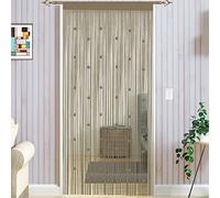 Taiyuhomes Bead String Curtains Door Fly Screen Curtain Beaded Curtain For Doorways Window Decorations Room Divider Single Door Curtains Beads (90x200cm) Ecru